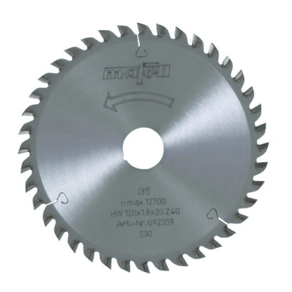 Hoja de sierra HM, 120 x 1,21,8 x 20 mm, Z 40, FZTR-MAFELL-092559
