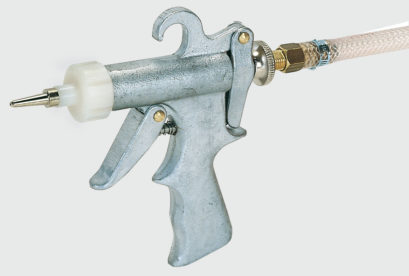 Pistola cola con empuñadura anatómica - con flujo ajustable y boquilla puntiaguda estándar - Maesma, S.L.