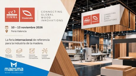 MAESMA participará en FIMMA + Maderalia 2026 Imagen promocional de la participación de MAESMA Wood Technology en FIMMA + Maderalia 2026, feria de maquinaria y tecnología para la madera en Valencia.